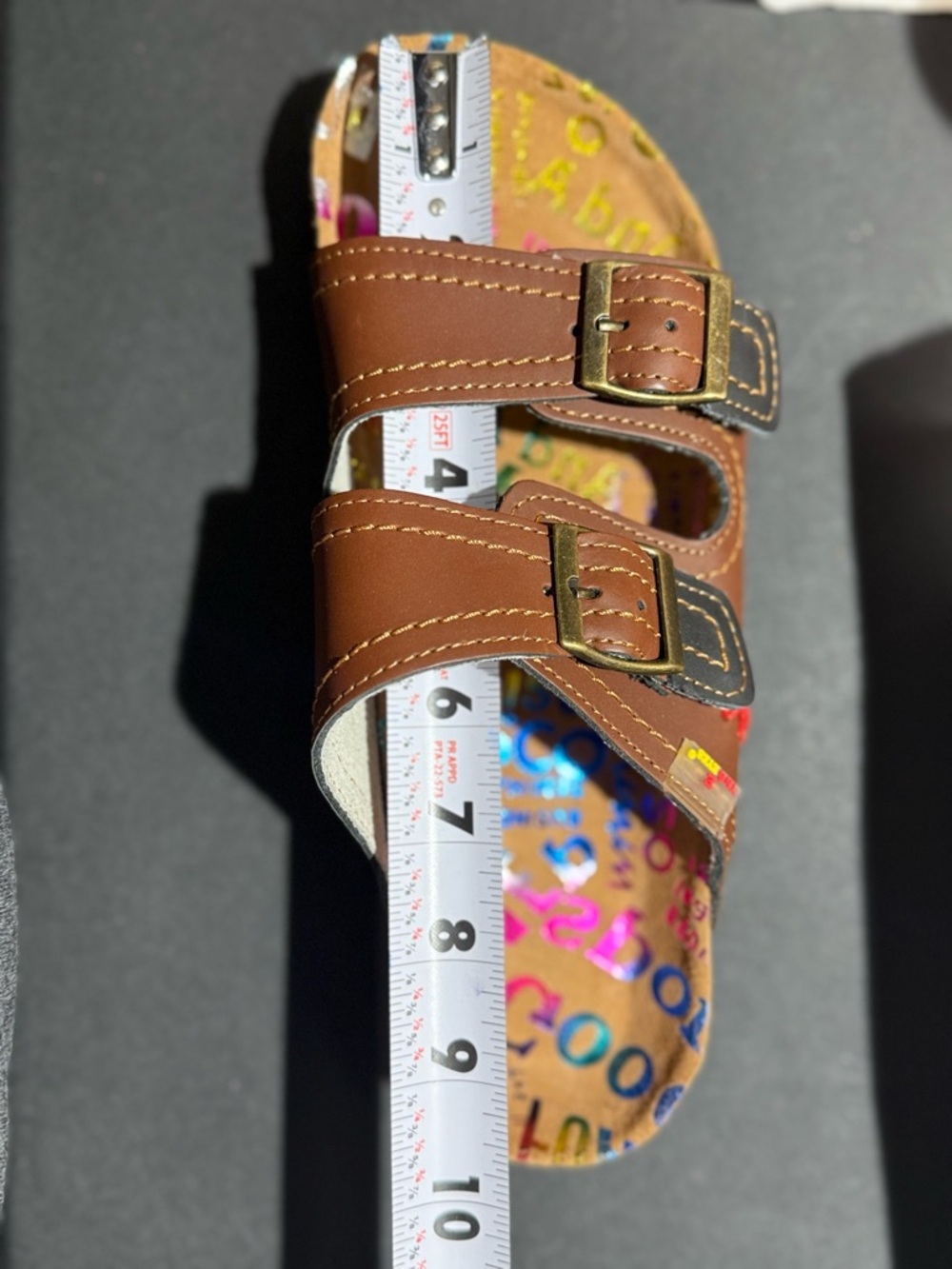 Tma Eyes Women’s Vintage Leather Double Buckle Slides New - Picture 8 of 9